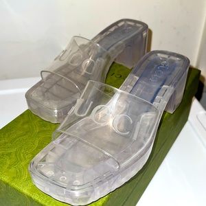 Authentic Clear Gucci Slides